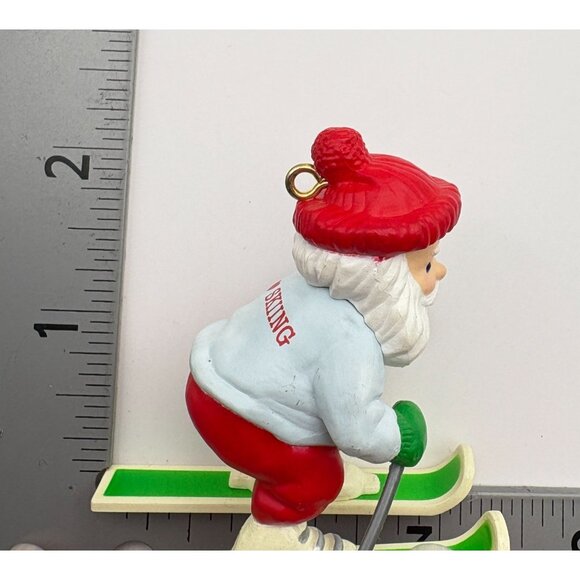 Hallmark Keepsake Snowplow Santa Christmas Tree Ornament Skier Winter Skiing - Picture 3 of 10